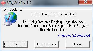 WinsockxpFix(TCP/IP修复工具) V1.2 绿色版