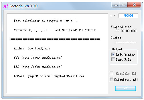 Factorial(阶乘计算器) V8.0.0.0 绿色版