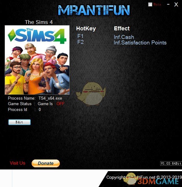 《模拟人生4》v1.50.67.1020无限金钱满意点修改器[MrAntiFun][64bit]
