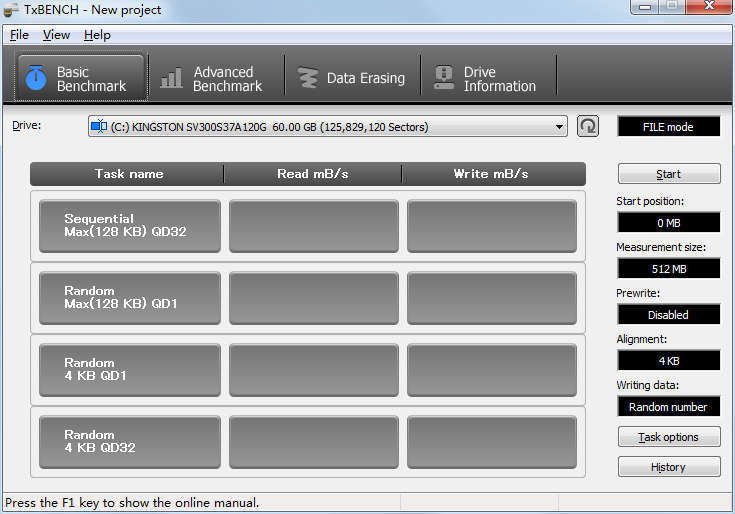 TxBENCH(SSD固态硬盘检测工具) V0.95 绿色汉化版