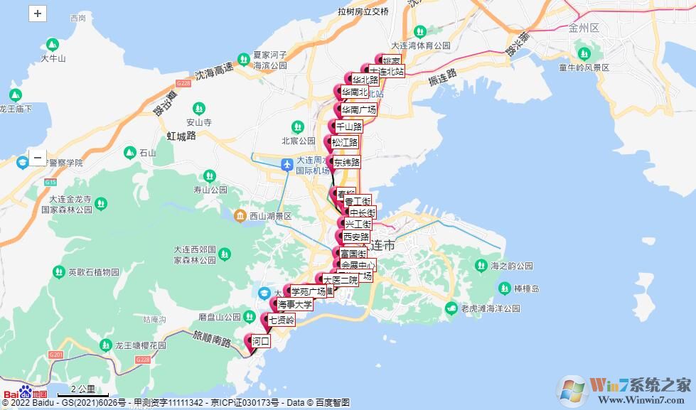 大连地铁线路图2022(高清版)