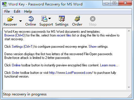 Word Key(word密码破解工具) V9.1 Build 3229