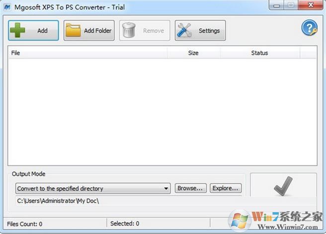 Mgosoft XPS To PS Converter v7.3.1（XPS/PXL文档转PS工具）