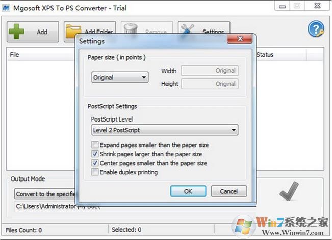 Mgosoft XPS To PS Converter v7.3.1（XPS/PXL文档转PS工具）