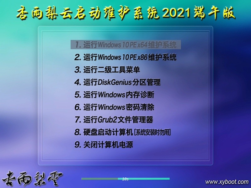 杏雨梨云启动维护系统2021端午版21年六月版