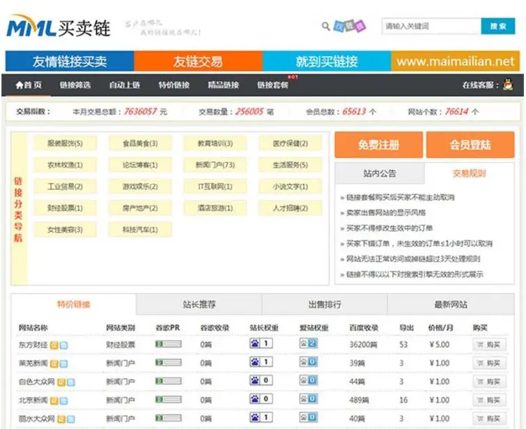 Thinkphp友链交易买卖平台源码 仿Alivv友链平台源码 友链买卖系统