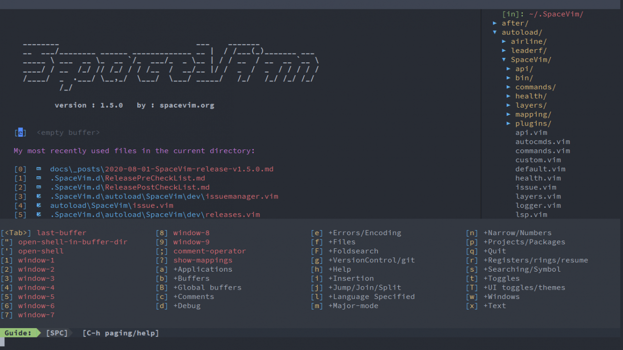 【SpaceVim v1.5.0】以模块的方式组织管理插件以及相关配置+代码自动补全+语法检查+格式化等特性