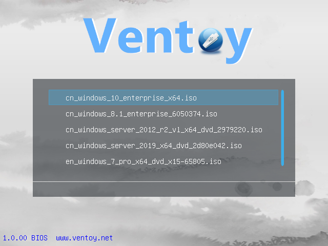 U盘系统启动盘引导制作工具Ventoy v1.0.23