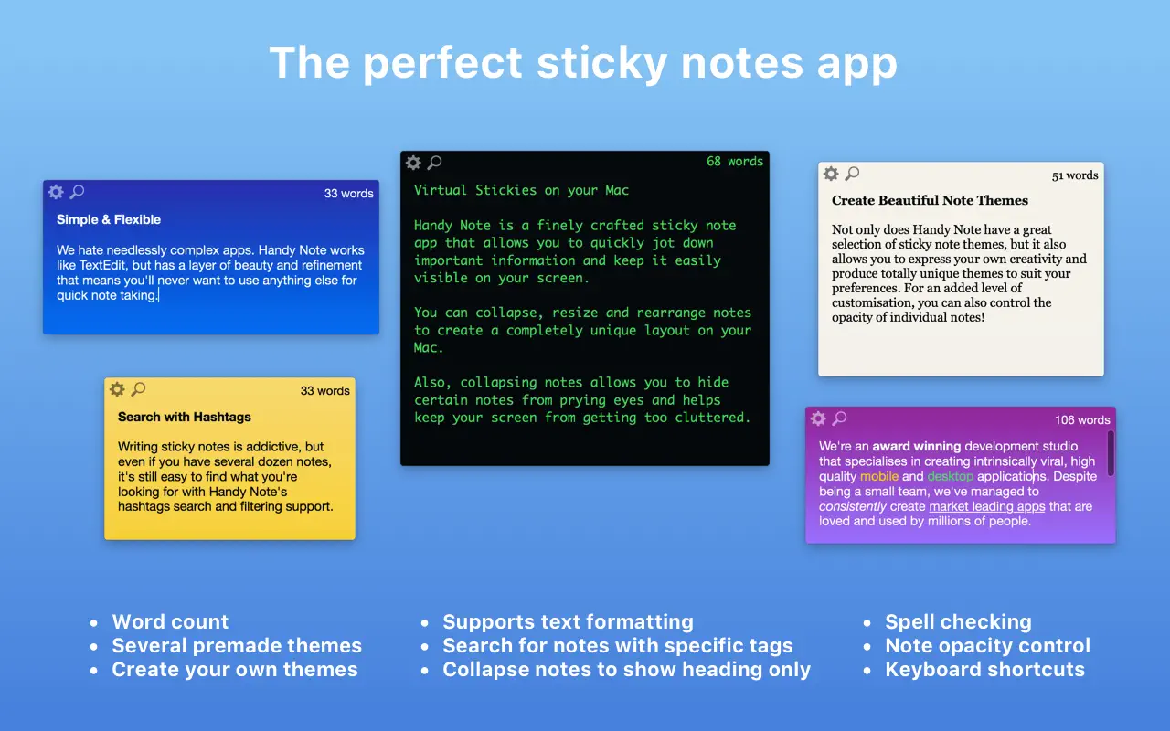 Handy Note For Mac v1.1.1 便签工具