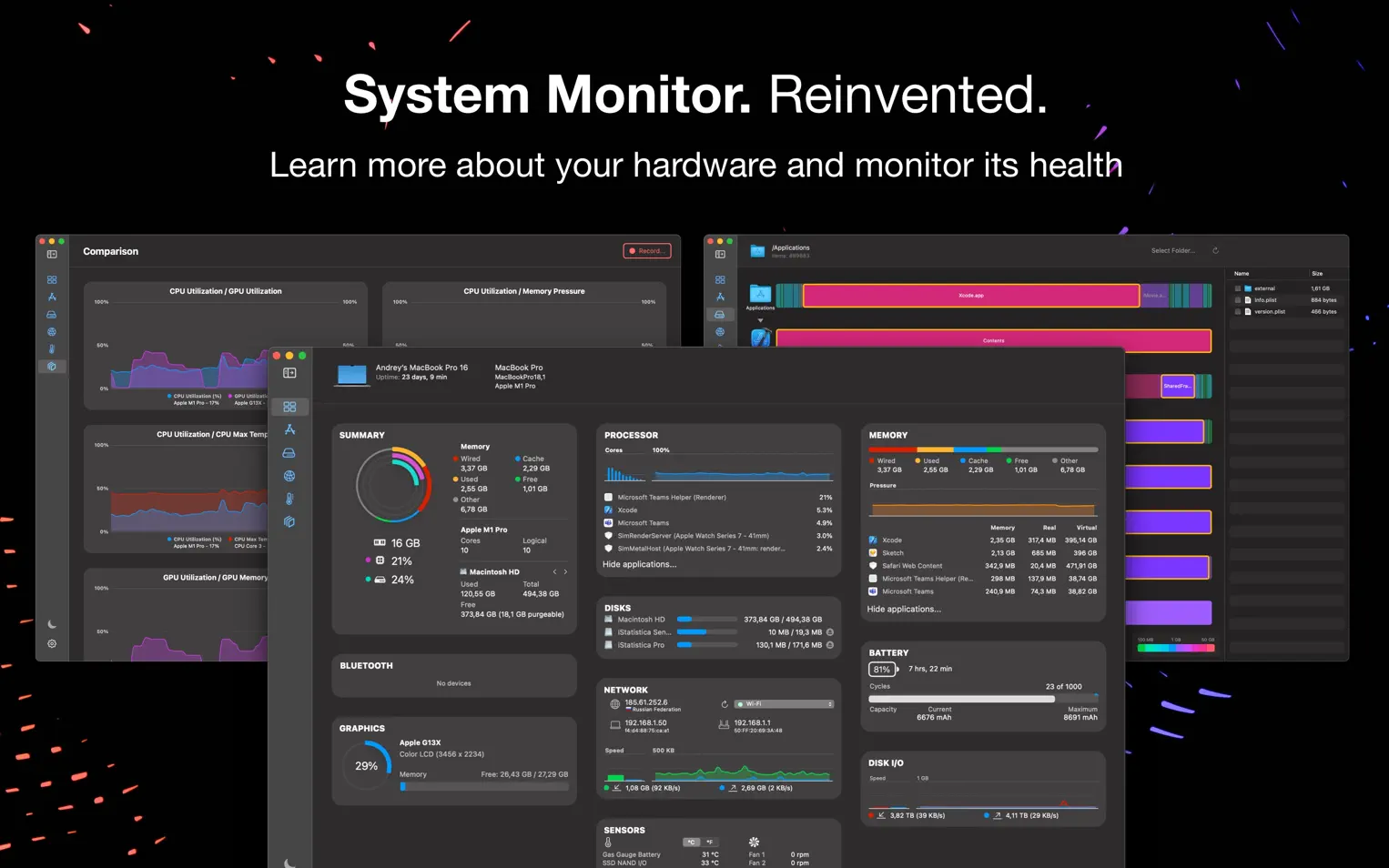 iStatistica Pro For Mac v5.2 状态栏系统信息监控软件