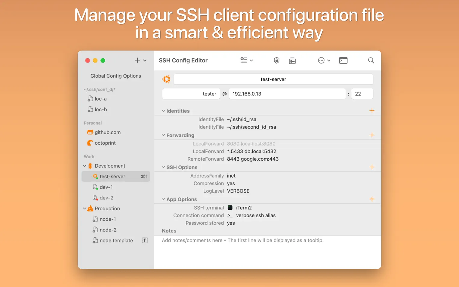 SSH Config Editor For Mac v2.6.3 SSH客户端配置工具