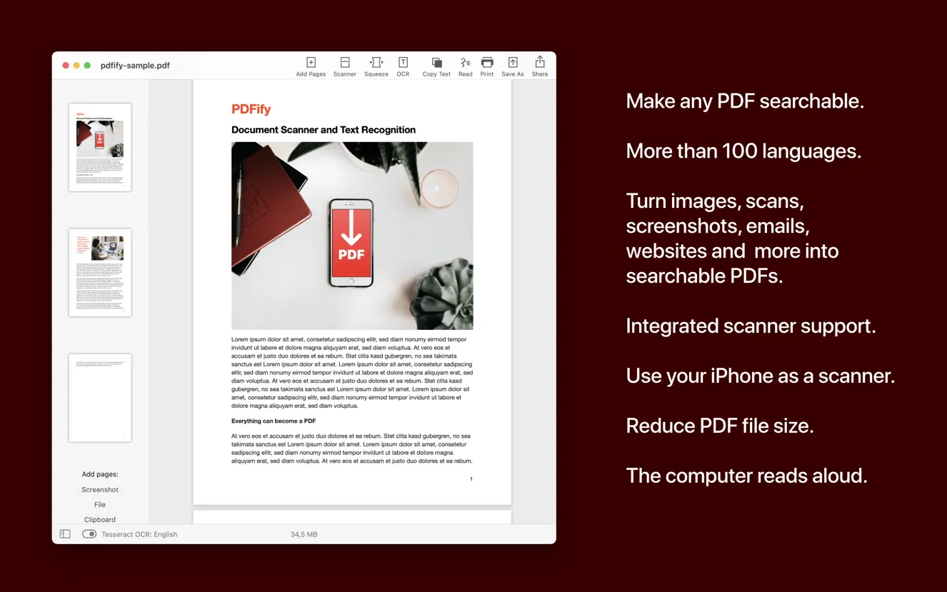 PDFify For mac v3.8.1 一键转换压缩PDF文件软件