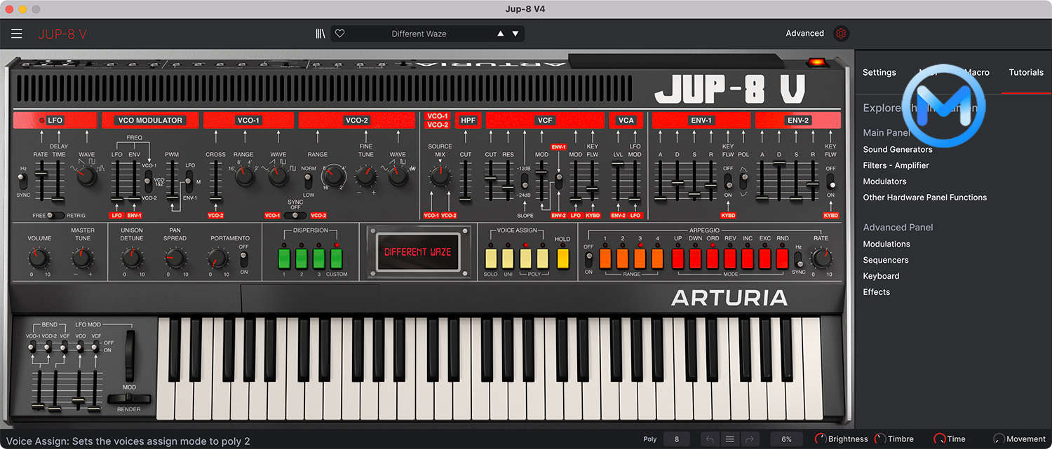 Arturia Jup-8 V For Mac v4.5.0 (3420) 插件