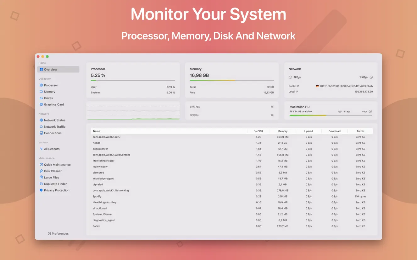 System Toolkit For Mac v6.0.1 在菜单栏显示系统信息