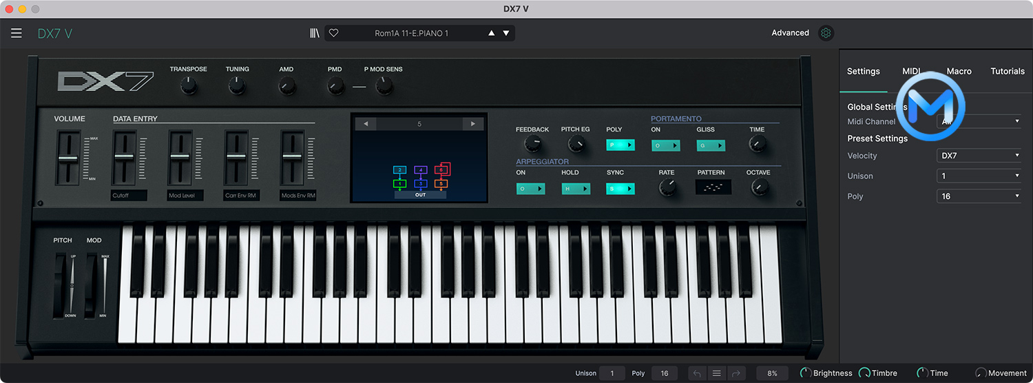 Arturia DX7 V For Mac v1.12.0 (3421) 音乐插件