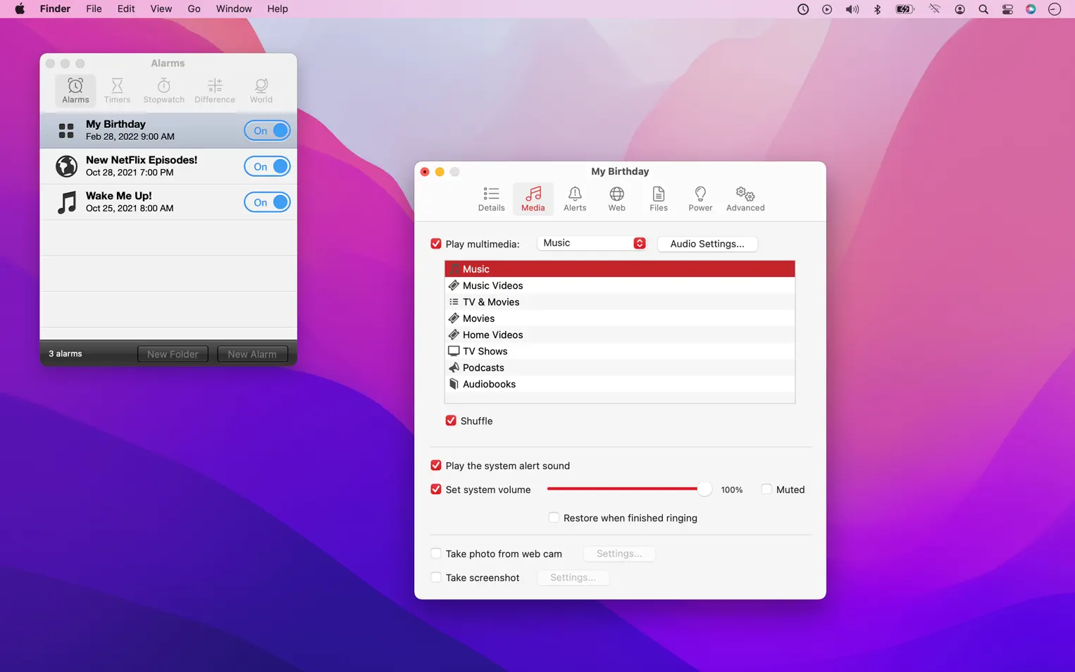 Alarm Clock Pro For Mac v15.2 Mac定时启动和闹钟软件