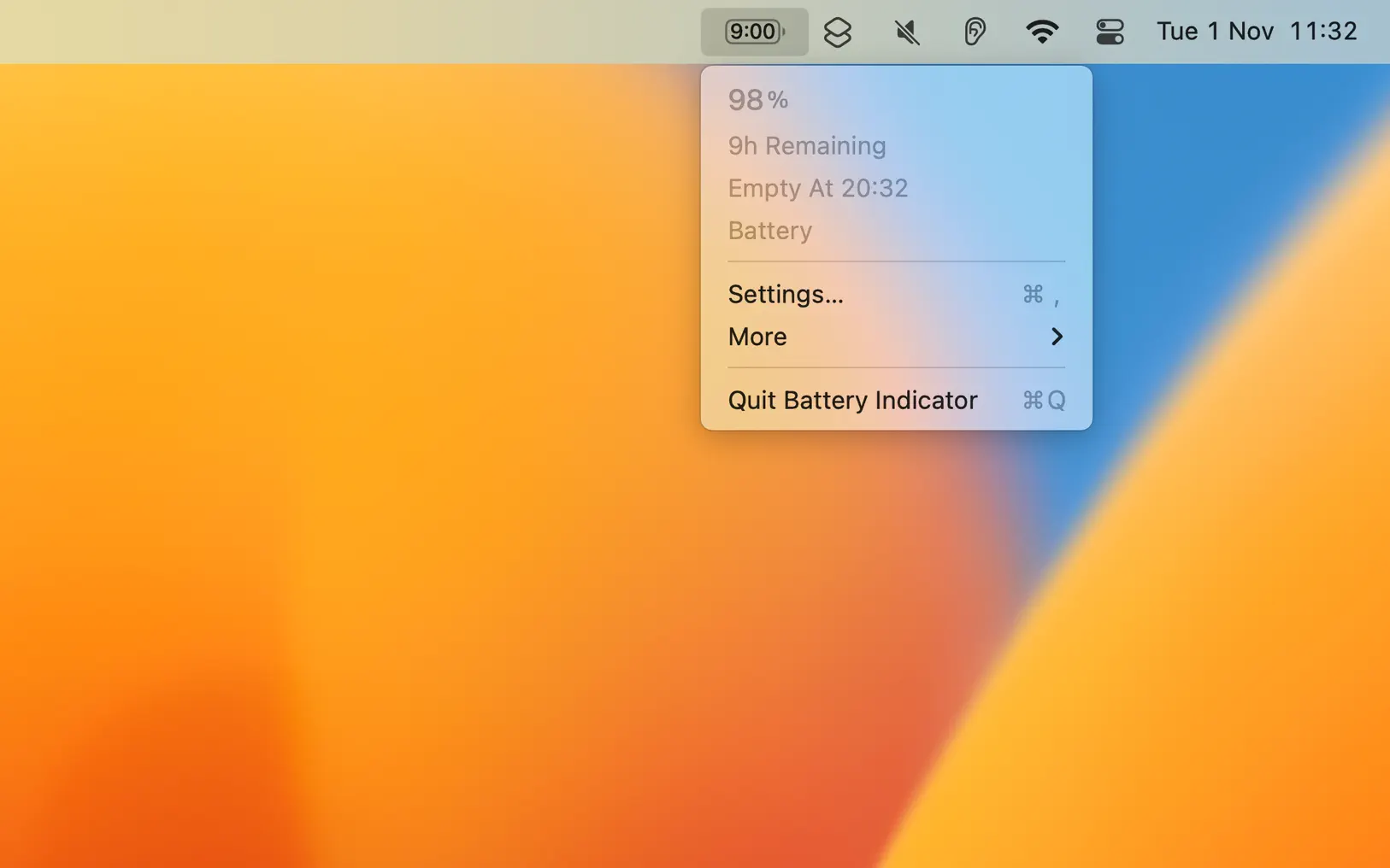 Battery Indicator For Mac v2.16.1 菜单栏显示百分比电量工具