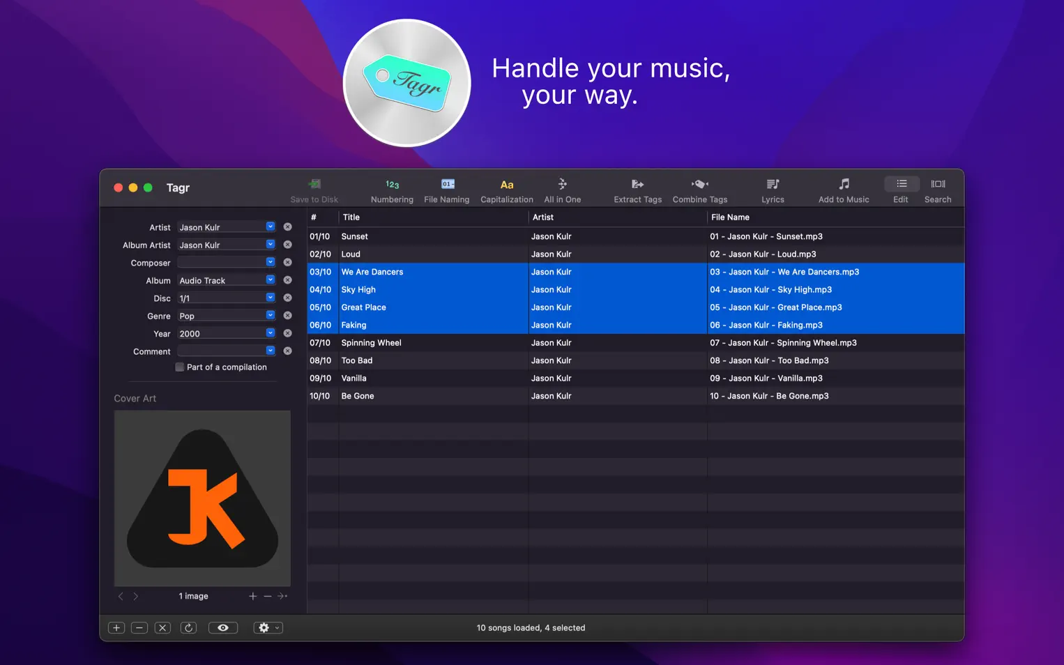 Tagr For Mac v5.6.2 音乐标签编辑工具