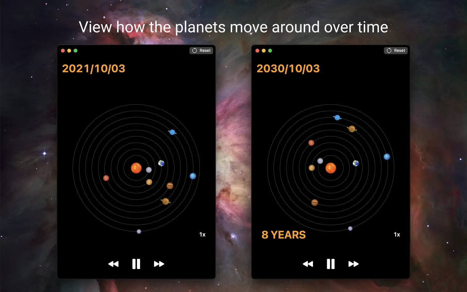 8Planets For Mac v1.2.0 太阳系行星轨道查看模拟器