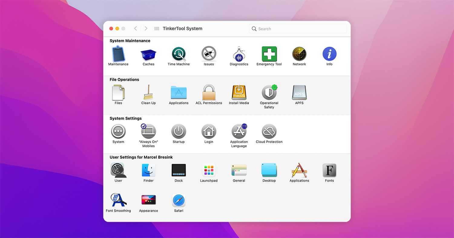 TinkerTool System 7 For Mac v7.95(230414) 系统实用工具