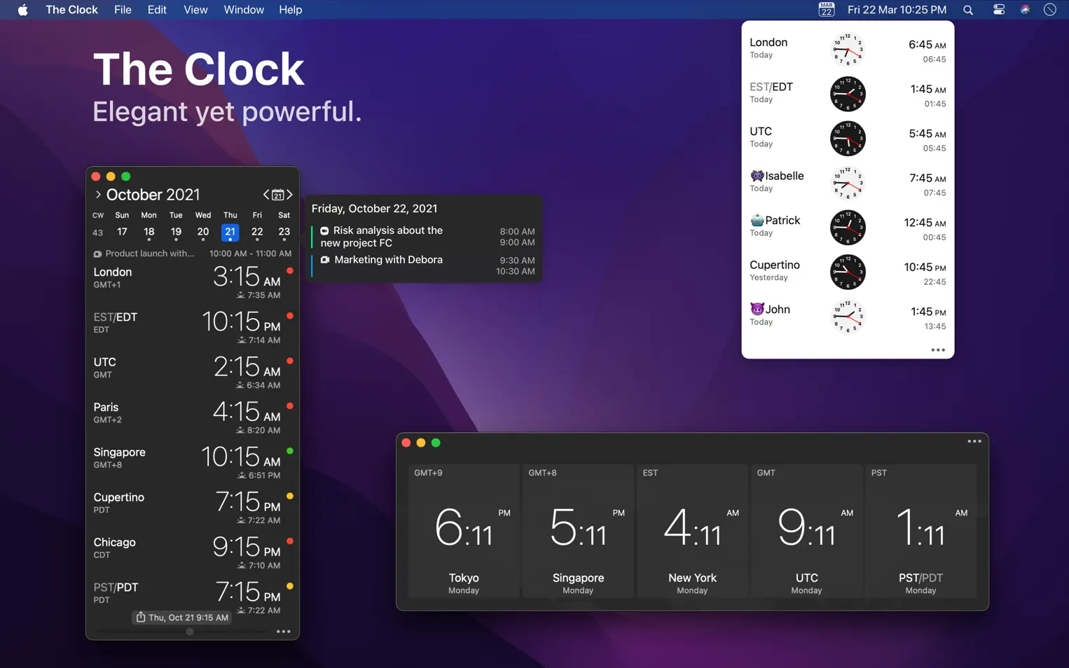 The Clock For Mac v4.8.0 高级世界时钟工具中文版