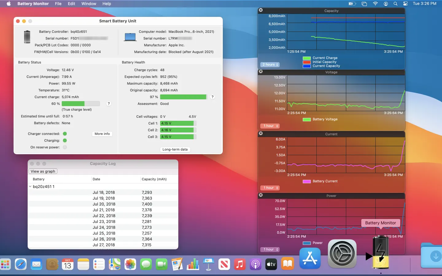 Battery Monitor For Mac v4.9  电池状态显示工具