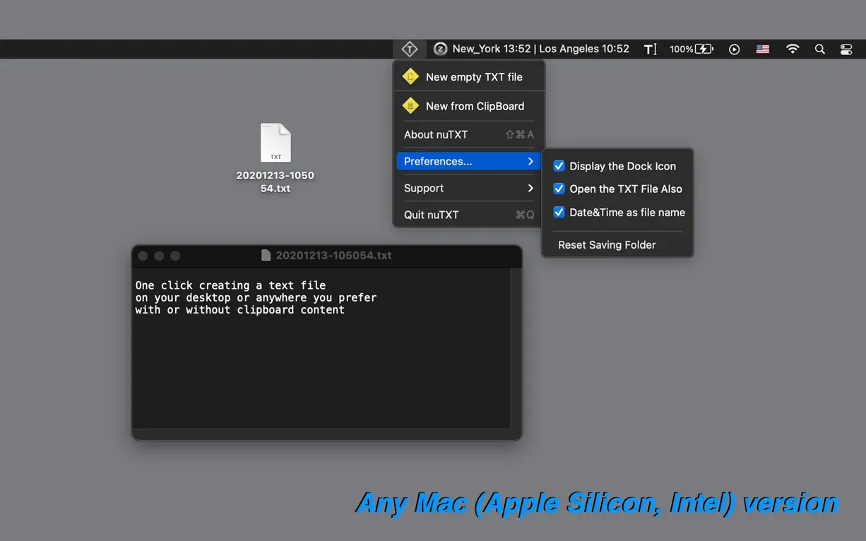 nuTXT For Mac v3.30 在桌面上快捷创建txt文件