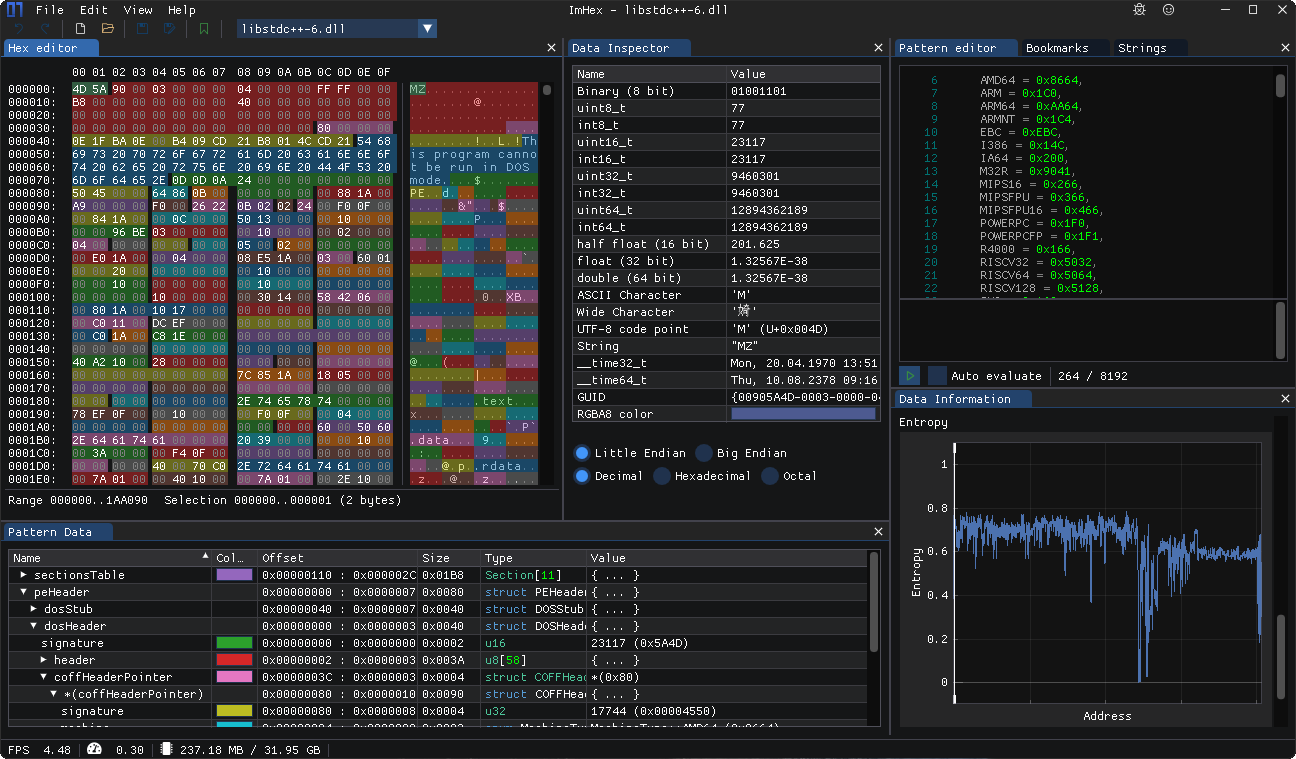 ImHex For Mac v1.26十六进制编辑逆向器