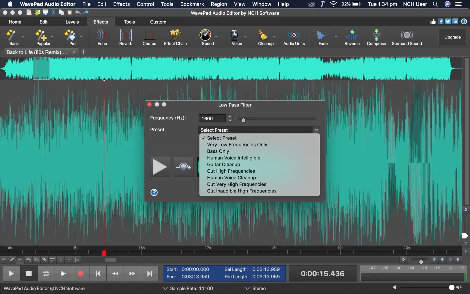 WavePad For Mac v17.05 音频编辑软件