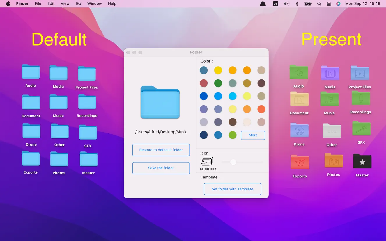 Folder For Mac v1.0.7 自定义Finder图标颜色