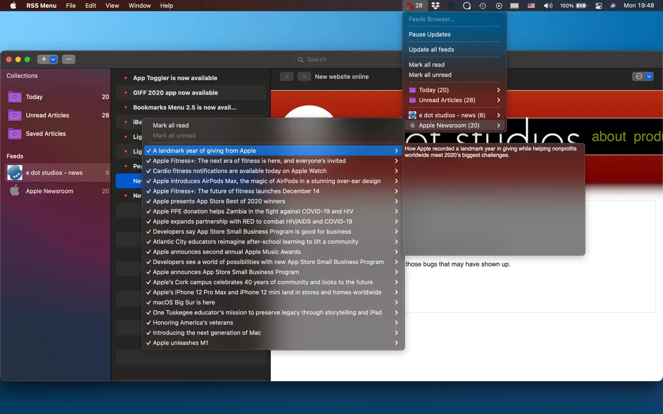 RSS Menu For Mac v3.3 RSS阅读器