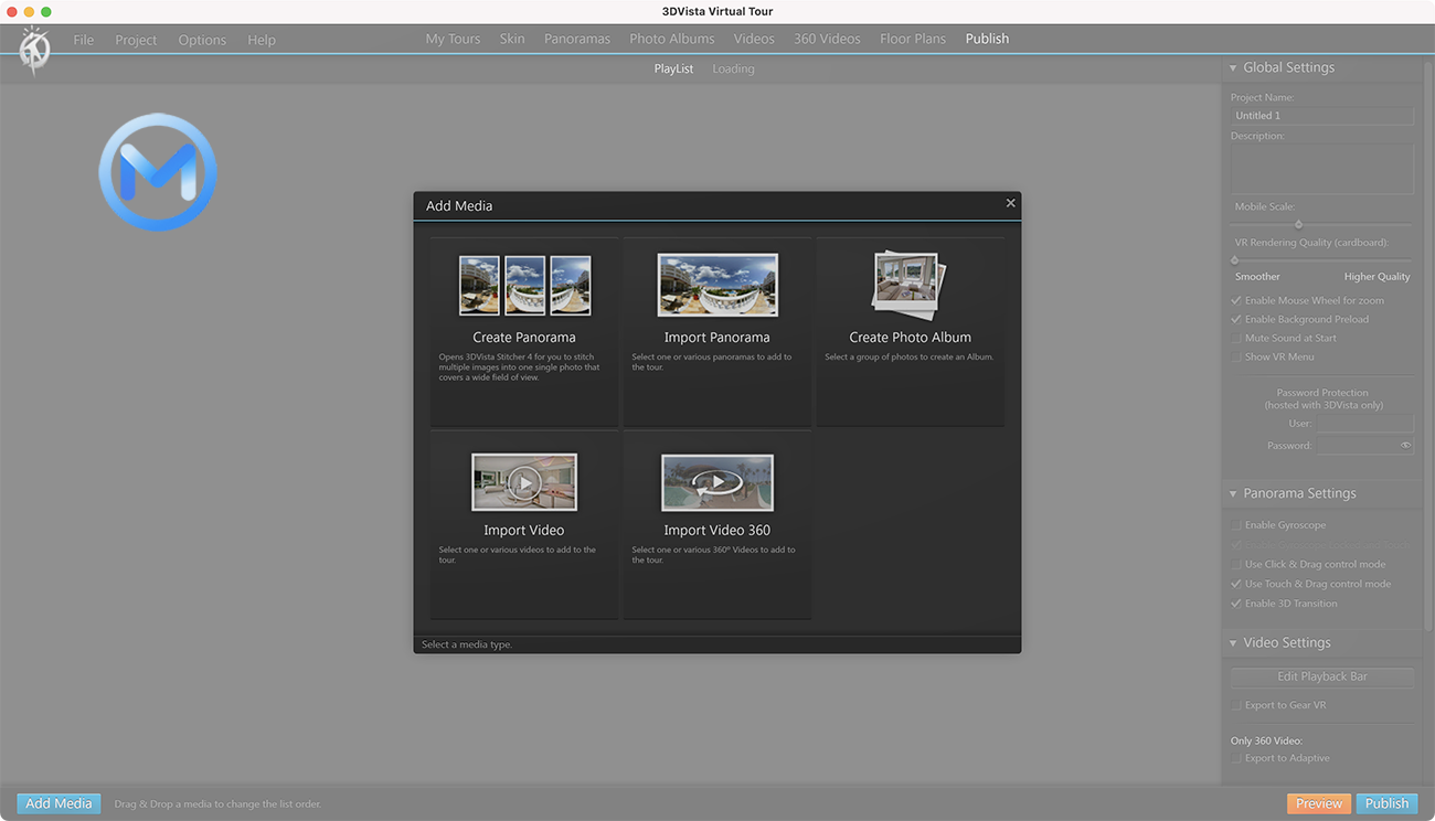 3DVista Virtual Tour Suite for Mac v2018.0.19 360度虚拟旅游场景和视频制作软件永久激活版