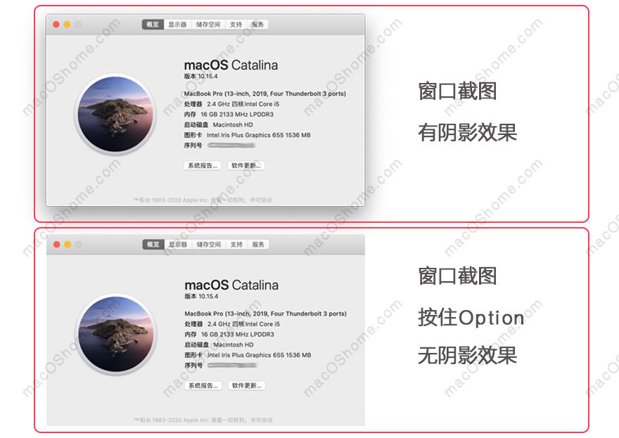 去除macOS 窗口截图阴影效果